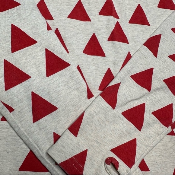Peekaboo Beans Shirt Long Sleeved Triangles White & Red Size 6 - Picture 14 of 16